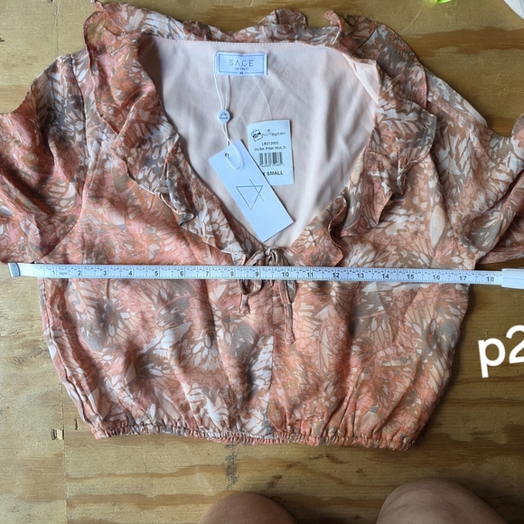 Sage The Label Floral Blouse Coral (BL21) - Picture 4 of 9